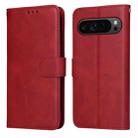 For Google Pixel 9 Pro Classic Calf Texture Flip Leather Phone Case(Red) - 1