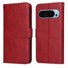 For Google Pixel 9 Classic Calf Texture Flip Leather Phone Case(Red) - 1