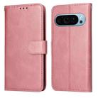 For Google Pixel 9 Classic Calf Texture Flip Leather Phone Case(Rose Gold) - 1