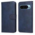 For Google Pixel 9 Classic Calf Texture Flip Leather Phone Case(Blue) - 1