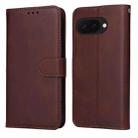 For Google Pixel 9a Classic Calf Texture Flip Leather Phone Case(Brown) - 1