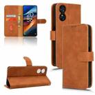 For TCL 50 SE Skin Feel Magnetic Flip Leather Phone Case(Brown) - 1