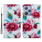 For Blackview A53 Pro Painted Pattern Horizontal Flip Leather Phone Case(Peacock Flower) - 1