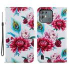 For Blackview A55 Pro Painted Pattern Horizontal Flip Leather Phone Case(Peacock Flower) - 1