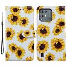 For Blackview A55 Pro Painted Pattern Horizontal Flip Leather Phone Case(Sunflower) - 1