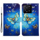 For Xiaomi 13T 5G Painted Pattern Horizontal Flip Leather Phone Case(Butterfly) - 1