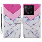 For Xiaomi 13T 5G Painted Pattern Horizontal Flip Leather Phone Case(Smoke Marble) - 1