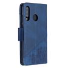 For Huawei P30 Lite Matching Color Crocodile Texture Horizontal Flip PU Leather Case with Holder & Card Slots & Wallet(Blue) - 3