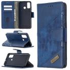 For Huawei P smart 2020 Matching Color Crocodile Texture Horizontal Flip PU Leather Case with Holder & Card Slots & Wallet(Blue) - 1