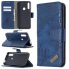 For Huawei P Smart Z Matching Color Crocodile Texture Horizontal Flip PU Leather Case with Holder & Card Slots & Wallet(Blue) - 1