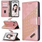 For Huawei P Smart (2019) Matching Color Crocodile Texture Horizontal Flip PU Leather Case with Holder & Card Slots & Wallet(Rose Gold) - 1