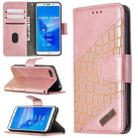 For Huawei Y5 (2018) Matching Color Crocodile Texture Horizontal Flip PU Leather Case with Holder & Card Slots & Wallet(Rose Gold) - 1