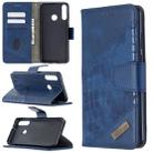 For Huawei Y6p Matching Color Crocodile Texture Horizontal Flip PU Leather Case with Holder & Card Slots & Wallet(Blue) - 1