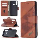 For Huawei Y6p Matching Color Crocodile Texture Horizontal Flip PU Leather Case with Holder & Card Slots & Wallet(Brown) - 1