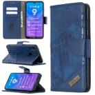 For Huawei Y7 (2019) Matching Color Crocodile Texture Horizontal Flip PU Leather Case with Holder & Card Slots & Wallet(Blue) - 1