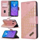 For Huawei Y7 (2019) Matching Color Crocodile Texture Horizontal Flip PU Leather Case with Holder & Card Slots & Wallet(Rose Gold) - 1