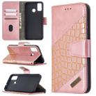 For Huawei Honor 9X Lite Matching Color Crocodile Texture Horizontal Flip PU Leather Case with Holder & Card Slots & Wallet(Rose Gold) - 1