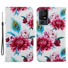 For TCL 40 SE Painted Pattern Horizontal Flip Leather Phone Case(Peacock Flower) - 1