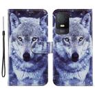 For TCL 403 Painted Pattern Horizontal Flip Leather Phone Case(White Wolf) - 1