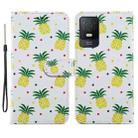 For TCL 403 Painted Pattern Horizontal Flip Leather Phone Case(Pineapple) - 1