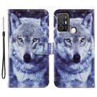 For ZTE Blade A52 Painted Pattern Horizontal Flip Leather Phone Case(White Wolf) - 1