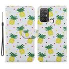 For ZTE Blade A52 Painted Pattern Horizontal Flip Leather Phone Case(Pineapple) - 1