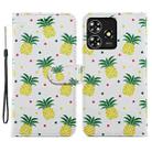 For ZTE Blade A73 4G Painted Pattern Horizontal Flip Leather Phone Case(Pineapple) - 1