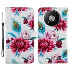 For ZTE Blade A73 5G Painted Pattern Horizontal Flip Leather Phone Case(Peacock Flower) - 1