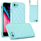 For iPhone SE 2022 / SE 2020 Rhombic Texture Phone Case with Dual Lanyard(Green) - 1