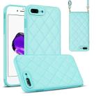 For iPhone 8 Plus / 7 Plus Rhombic Texture Phone Case with Dual Lanyard(Green) - 1