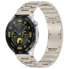 For Huawei Watch GT4 / GT3 / GT2 / GT 46mm Three Strains HW Buckle Metal Watch Band(Titanium Color) - 1
