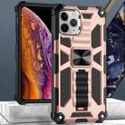 For iPhone 12 / 12 Pro Armor Shockproof TPU + PC Magnetic Protective Case with Holder(Rose Gold) - 1