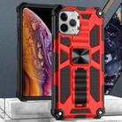 For iPhone 12 / 12 Pro Armor Shockproof TPU + PC Magnetic Protective Case with Holder(Red) - 1