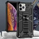 For iPhone 12 Pro Max Armor Shockproof TPU + PC Magnetic Protective Case with Holder(Black) - 1