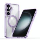 For Samsung Galaxy S24 5G MagSafe Magnetic Clear Phone Case(Purple) - 1