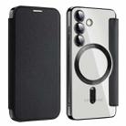 For Samsung Galaxy S24 5G MagSafe Magnetic RFID Anti-theft Leather Phone Case(Black) - 1