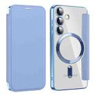 For Samsung Galaxy S24 5G MagSafe Magnetic RFID Anti-theft Leather Phone Case(Sierra Blue) - 1