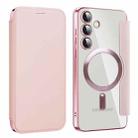 For Samsung Galaxy S24+ 5G MagSafe Magnetic RFID Anti-theft Leather Phone Case(Pink) - 1