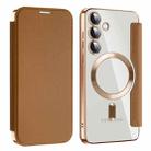 For Samsung Galaxy S24+ 5G MagSafe Magnetic RFID Anti-theft Leather Phone Case(Brown) - 1