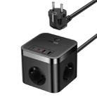 Baseus 30W 3xAC + 2xUSB + 2xType-C PowerCombo Cube Power Strip with 1.5 Power Cord, EU Plug(Black) - 1