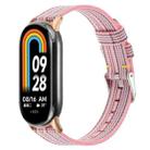 For Xiaomi Mi Band 8 Nylon Canvas Watch Band(Pink Stripe) - 1