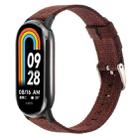 For Xiaomi Mi Band 8 Nylon Canvas Watch Band(Wine Red) - 1