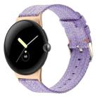 For Google Pixel Watch 2 / Pixel Watch Nylon Canvas Watch Band(Lavender Purple) - 1