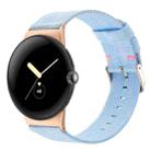 For Google Pixel Watch 2 / Pixel Watch Nylon Canvas Watch Band(Sky Blue) - 1