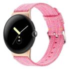 For Google Pixel Watch 2 / Pixel Watch Nylon Canvas Watch Band(Pink) - 1