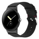 For Google Pixel Watch 2 / Pixel Watch Nylon Canvas Watch Band(Black) - 1