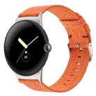 For Google Pixel Watch 2 / Pixel Watch Nylon Canvas Watch Band(Orange) - 1