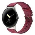 For Google Pixel Watch 2 / Pixel Watch Nylon Canvas Watch Band(Red) - 1