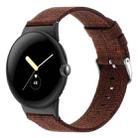 For Google Pixel Watch 2 / Pixel Watch Nylon Canvas Watch Band(Wine Red) - 1