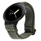 For Google Pixel Watch 2 / Pixel Watch 20mm Wave Braided Nylon Watch Band(Army Green) - 1